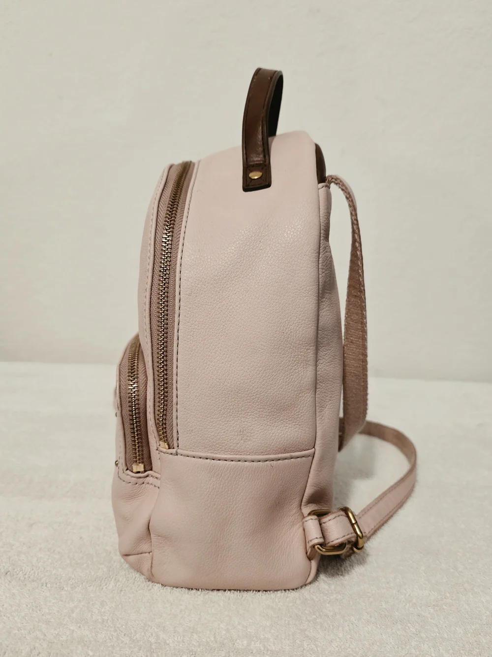 Fossil Blush Pink Mini Backpack with Studded Front Pocket